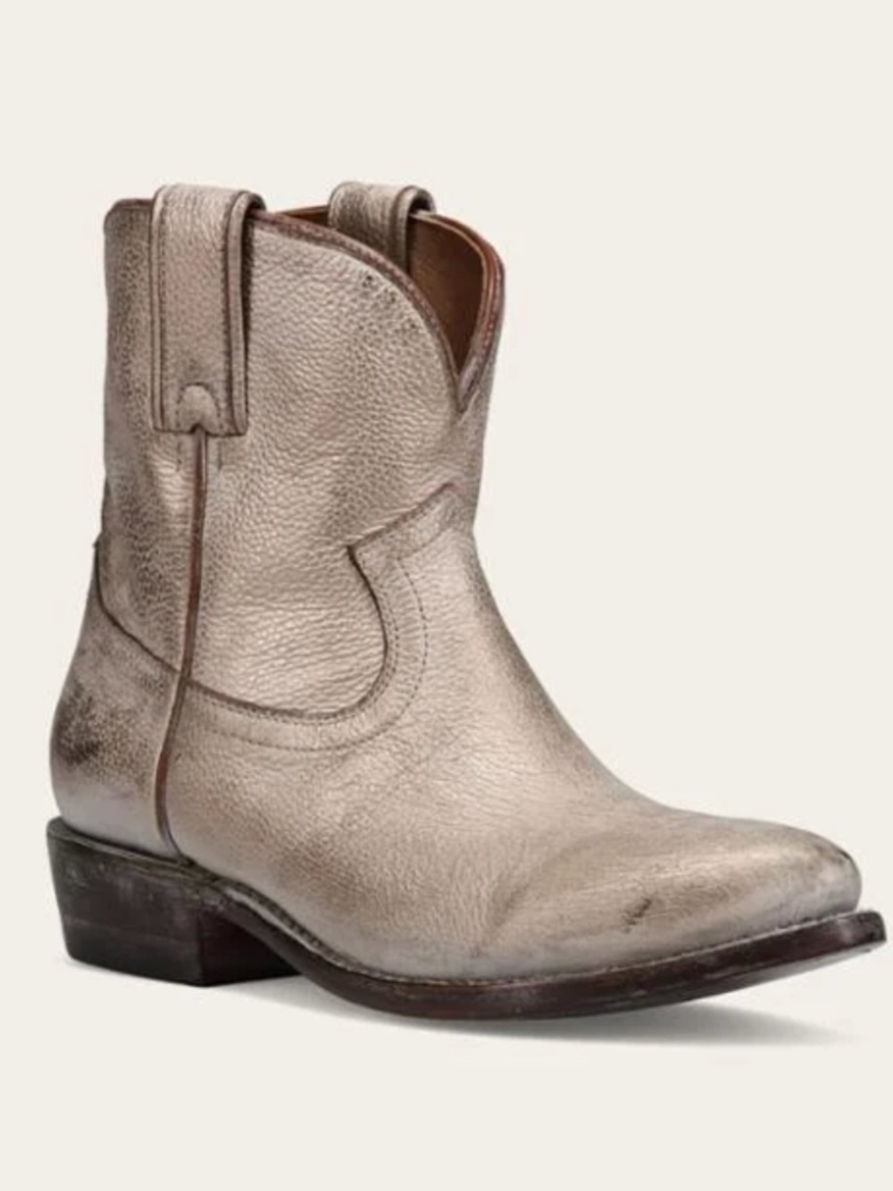 FRYE Women's Billy Short Boot Lt Gold/Tumbled Metallic 7.5 B